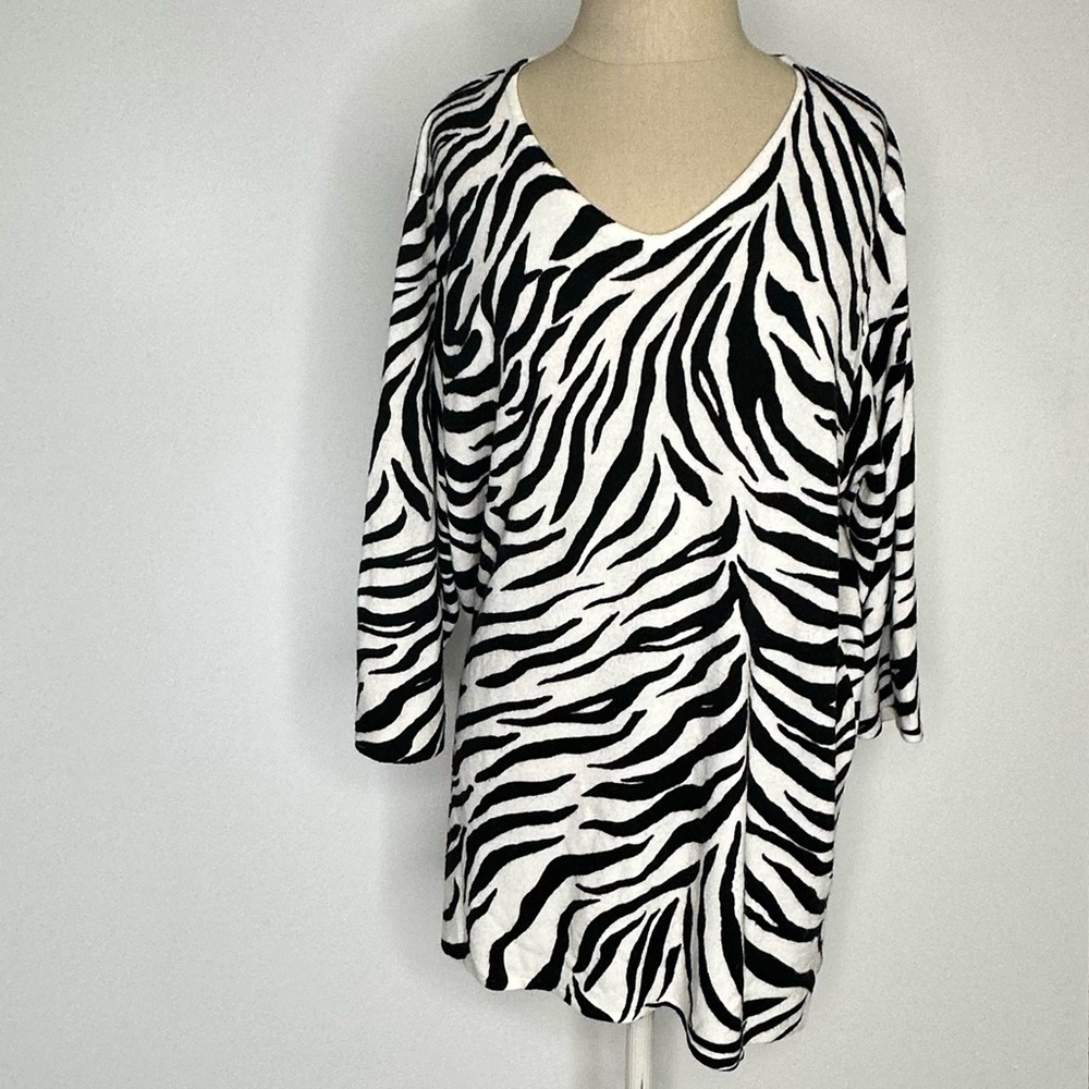 Rebecca Malone knit zebra sweater